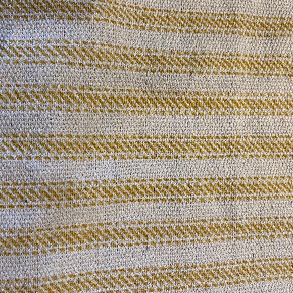 Yellow Ticking Stripe Decorative Pillow Cover 20x20 Zipper Closure Rizzy Home - Picture 8 of 11